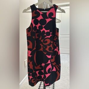 Pink and Black Patterned Sleeveless Dress